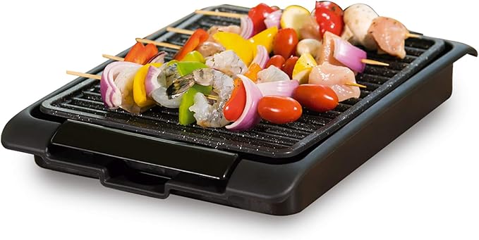 Barbacoa electrica Starlyf Smokefree Grill, Parrilla eléctrica libre de humo y olores,1250 W, Antiadherente, cocción uniforme, cocina carnes y verduras a la parrilla