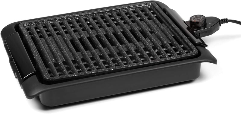 Barbacoa electrica Starlyf Smokefree Grill, Parrilla eléctrica libre de humo y olores,1250 W, Antiadherente, cocción uniforme, cocina carnes y verduras a la parrilla