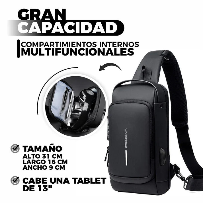 Bandolera/Shoulder Bag™ - Antirrobo Impermeable Negro🖤
